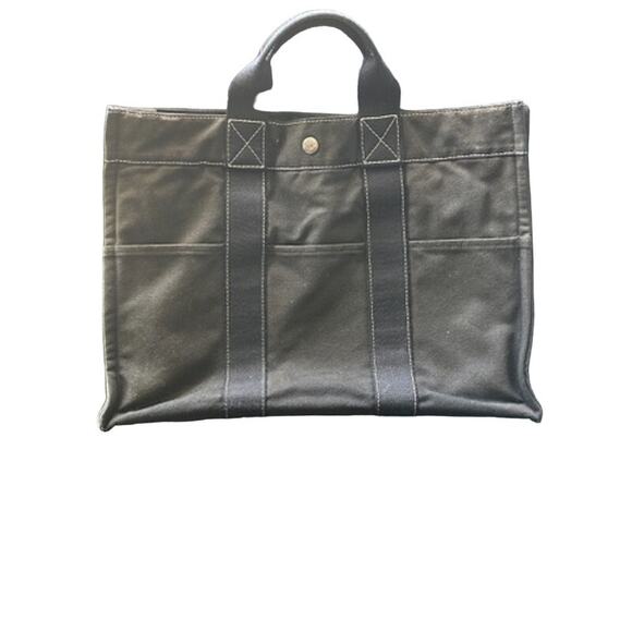 Hermès Toile Fourre-Tout MM* BLACK in VERY good‎ condition! DEAL ALERT COA - Picture 16 of 16